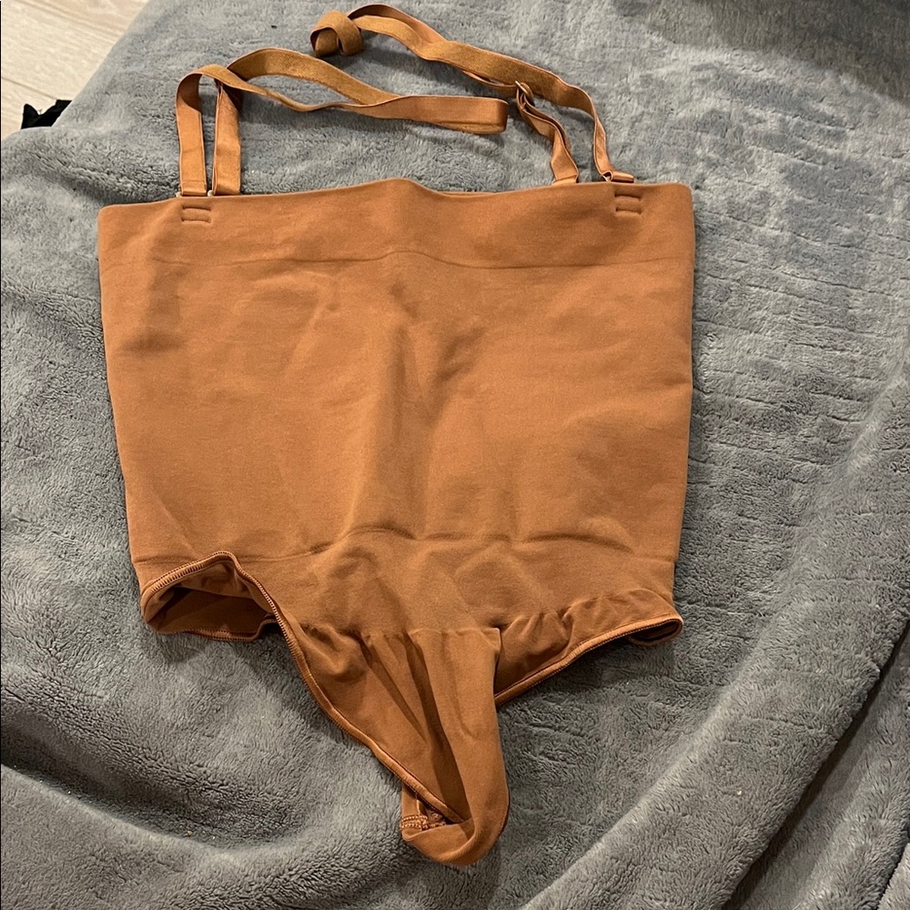 SKIMS Tan Bodysuit with Straps